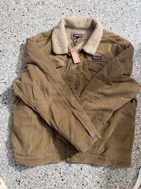Patagonia Brown Corduroy Jacket with Cream Sherpa Collar
